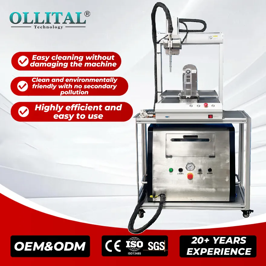 Robotic arm automation five-axis clamping dry ice blasting cleaning machine